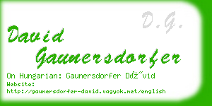 david gaunersdorfer business card